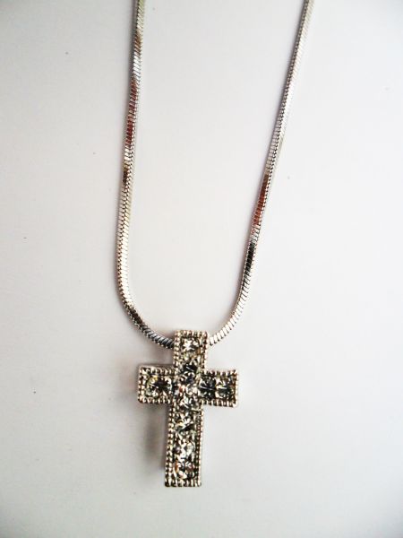 Colar Cruz com Strass - Cód.: C0004