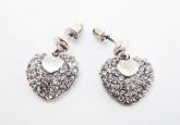 Brinco de Coração com Strass - Cód.: B0005