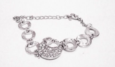 Pulseira Strass Meia Lua - Cód.: P0004